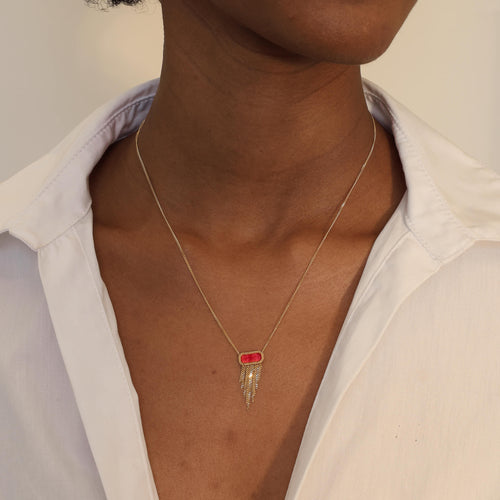 Necklace with Rhodonite