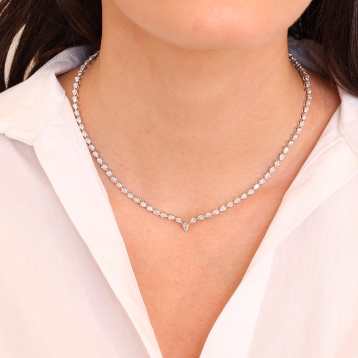 Pear Cut Diamond Choker Necklace