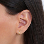Diamond Pear Bezel Hoop Earrings