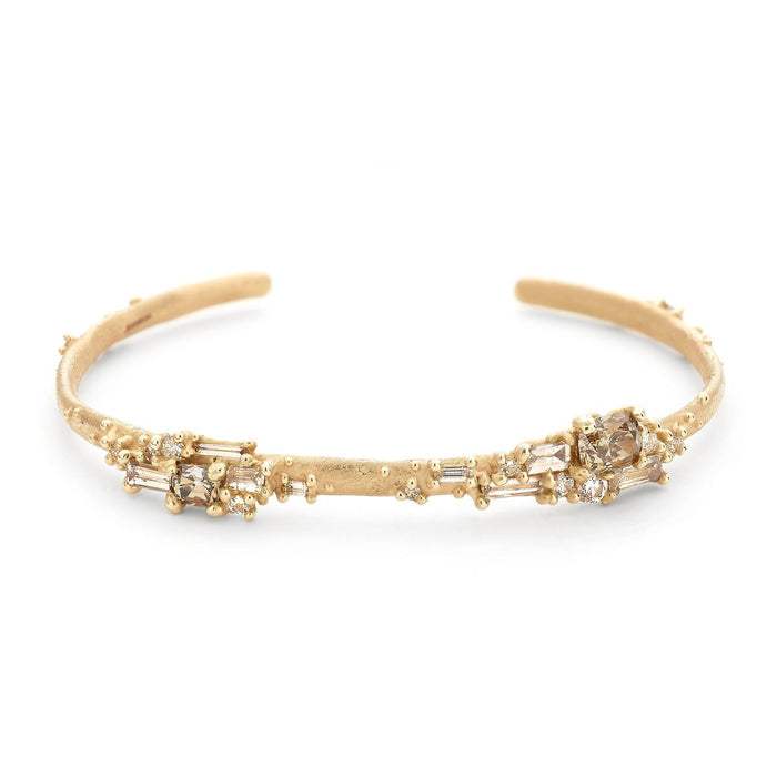 Champagne and White Diamond Cuff Bracelet