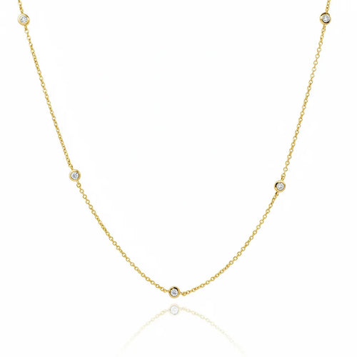 5-Diamond Station Necklace