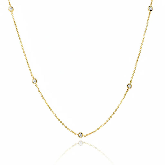 5-Diamond Station Necklace