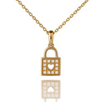 Diamond Padlock Charm Necklace