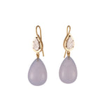 Chalcedony and Diamonds Drop Earrings