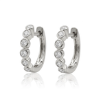 Bezel Huggie Earrings