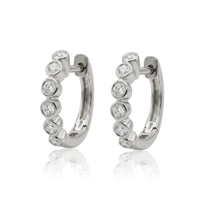 Bezel Huggie Earrings