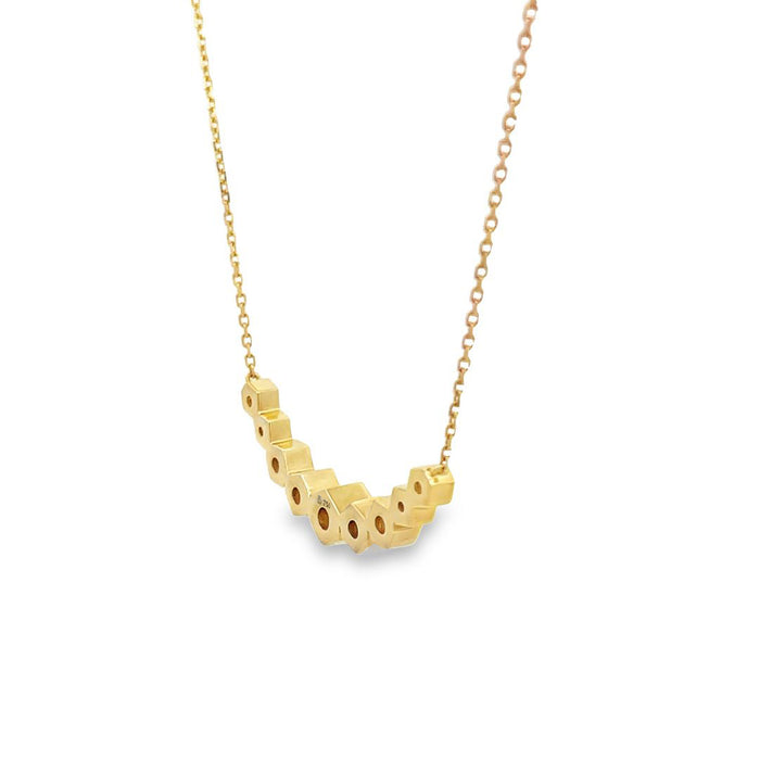 Graduated Diamond Hex Necklace
