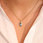 Blue Zircon Necklace Charm