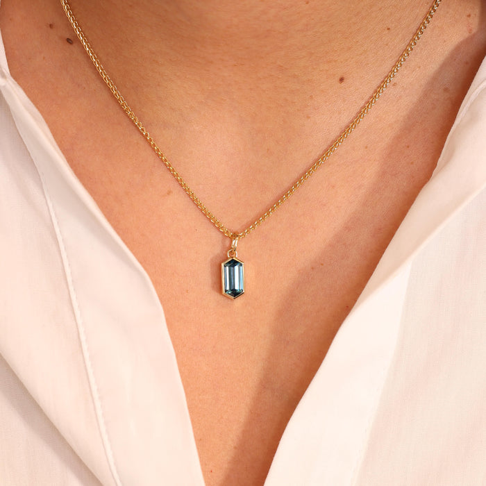 Blue Zircon Necklace Charm