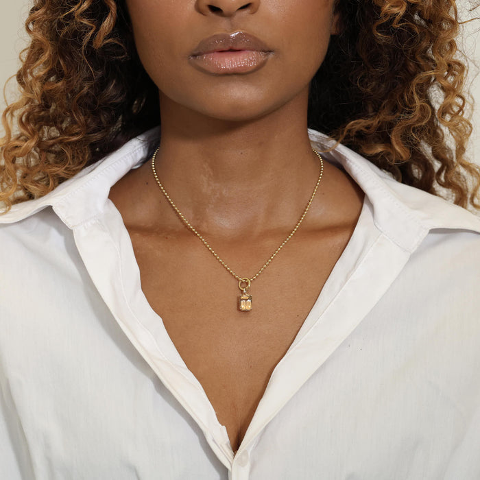 14l Yellow Gold 16" Bead Chain with Spring Ring