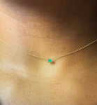 Emerald Baguette Bezel Pendant Necklace