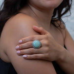 Chrysoprase & Diamond Halo Statement Ring