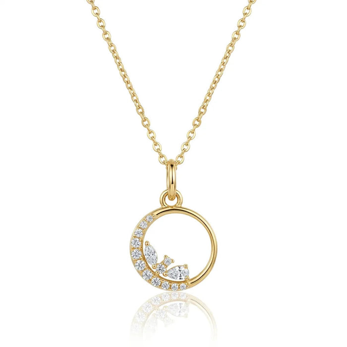 Diamond Vine Circle Pendant