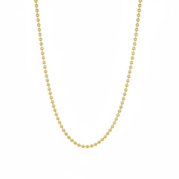 14l Yellow Gold 18" Bead Chain with Spring Ring