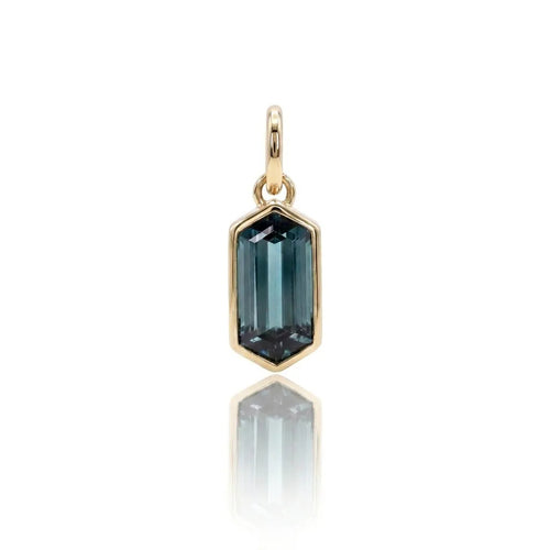 Blue Zircon Necklace Charm