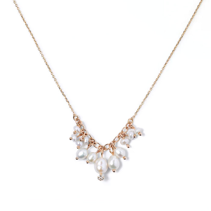 16" Shadow Diamond & Pearl Necklace