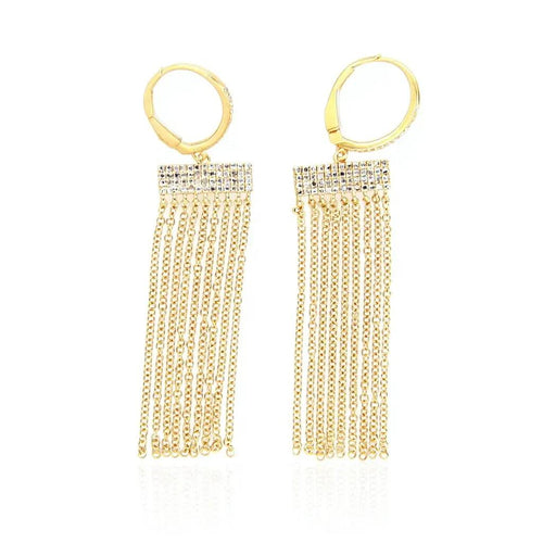 Diamond Tassel Drop Earrings