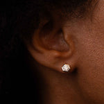 Diamond Hex Stud Earrings