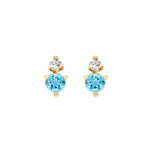 Aquamarine & Diamond Stud Earrings