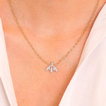 Diamond Bee Pendant Necklace