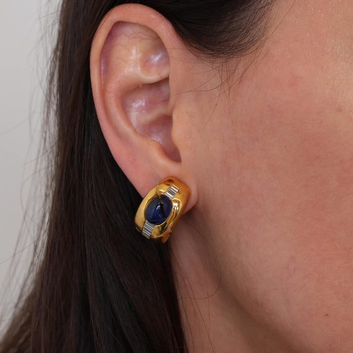 Sapphire and Diamond Statement Earrings
