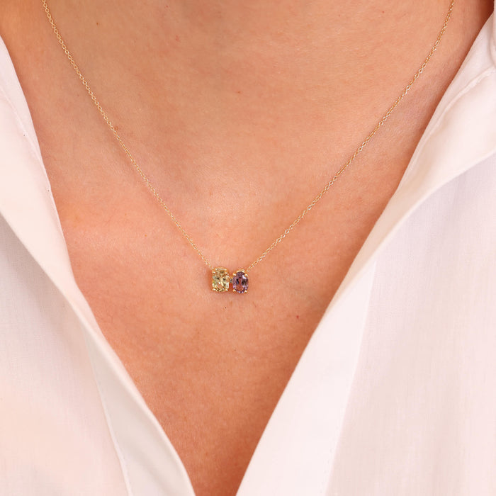 Spinel & Sapphire Toi et Moi Pendant