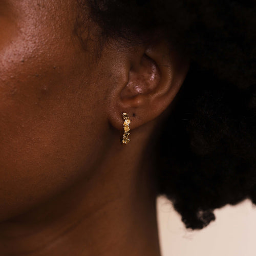 Fancy cut Diamond Hoop Earrings Image 2