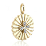 Pleated Diamond Clover Necklace