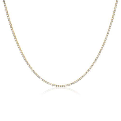 14K YELLOW GOLD TENNIS NECKLACE FEATURING 11.55TCW OF ROUND BRILLIANT DIAMONDS (G COLOR, SI CLARITY), FROM DIAMONDS BY G.ST.