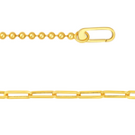 7" 14K Yellow Gold Bead and Oval Link Bracelet