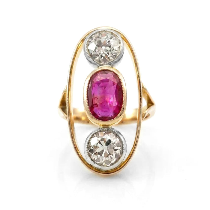 Burma Ruby and Diamond Statement Ring