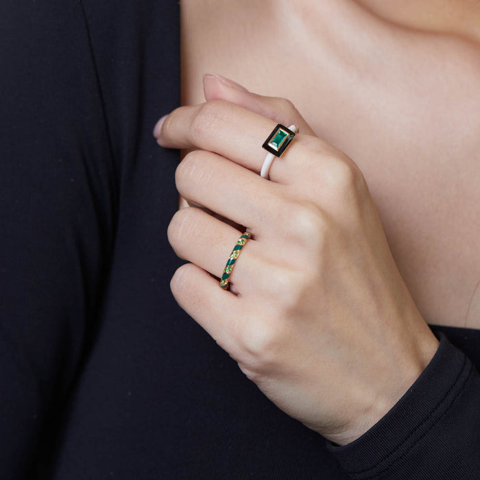 Emerald Candy Lacquer Enamel Ring