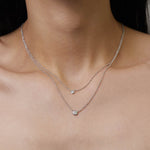 Petite Diamond Bezel Pendant Necklace