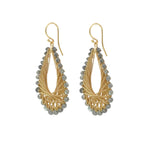 Grey Diamond Woven Teardrop Earrings