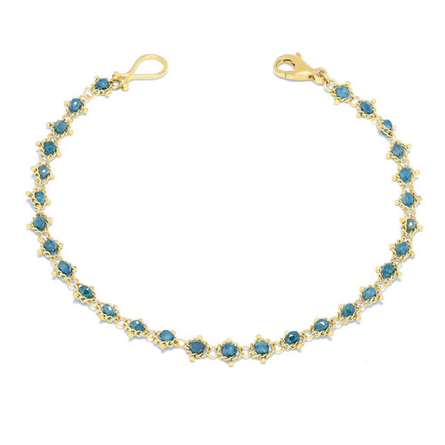 Blue Diamond Textile Bracelet