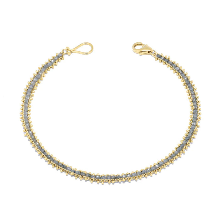 4.10tcw Grey Diamond Textile Row Bracelet