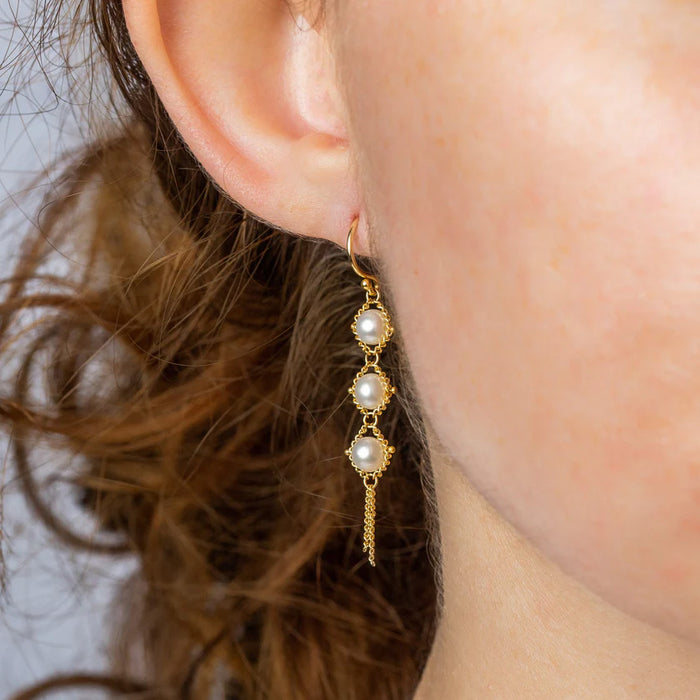 Textile Trio Drop Earrings