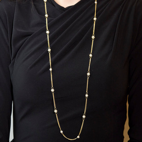 Akoya Pearl Textile Necklace Image 2