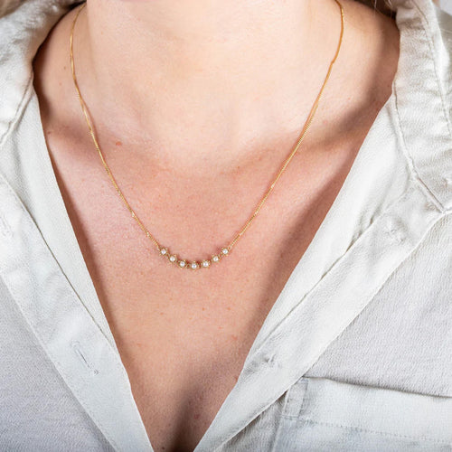 Pearl Petite Textile Row Necklace Image 2