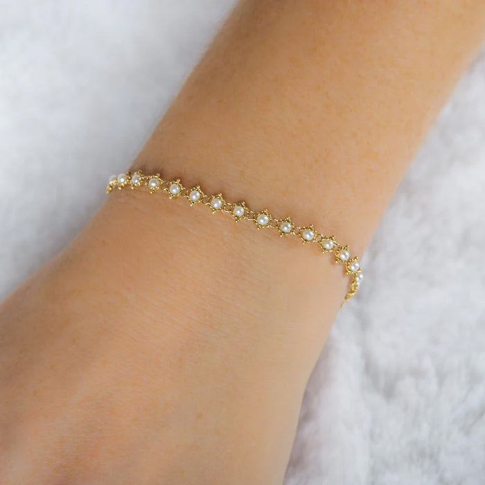 Freshwater Pearl Textile Bracelet