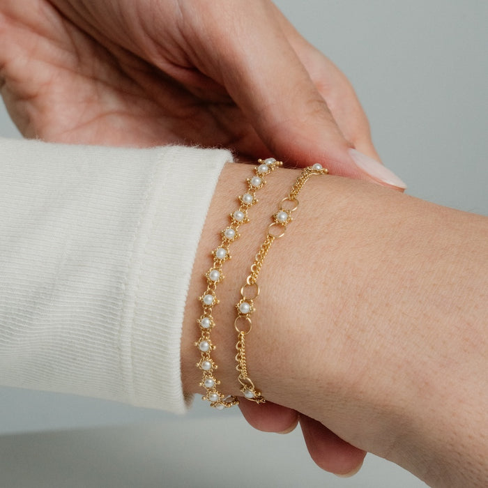 Freshwater Pearl Textile Bracelet