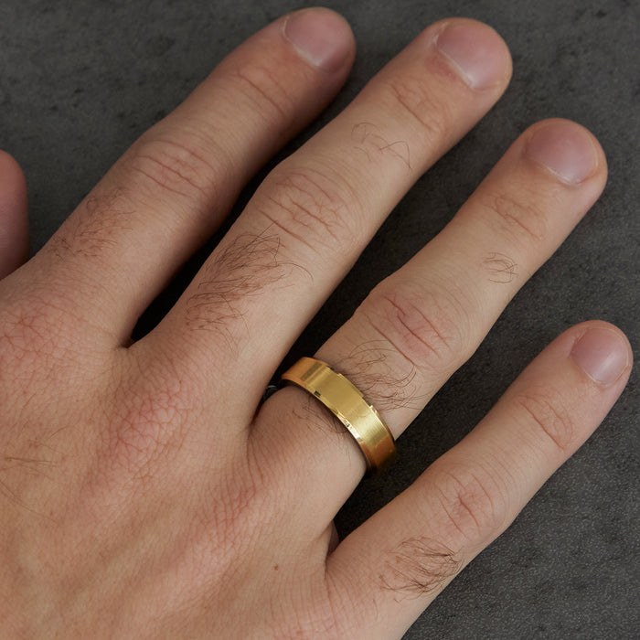 6mm Tantalum & 18k Yellow Gold Wedding Band