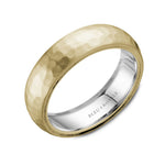 6.5mm Frosted Hammered Wedding Band