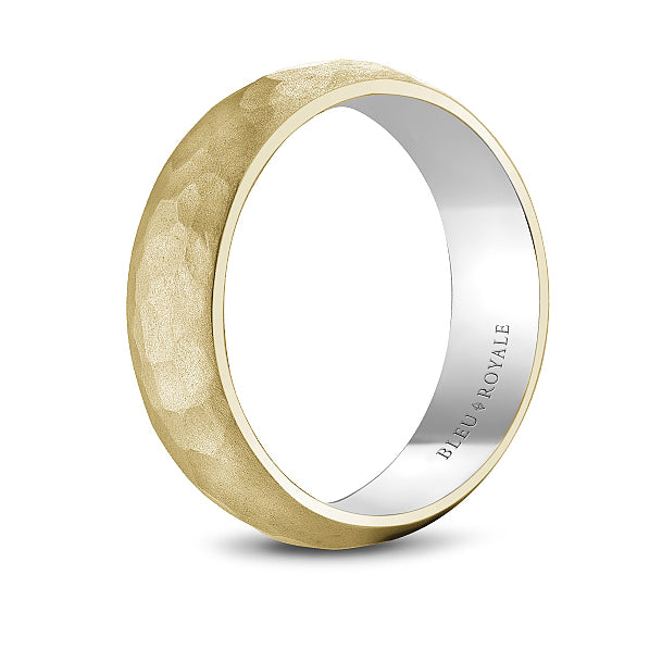 6.5mm Frosted Hammered Wedding Band