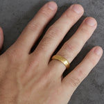 6.5mm Frosted Hammered Wedding Band