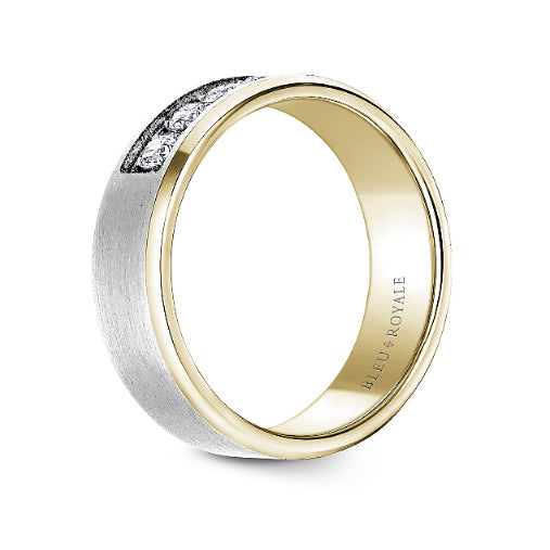 6.5mm Two-Tone Gold & Diamond Wedding Band