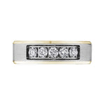 6.5mm Two-Tone Gold & Diamond Wedding Band
