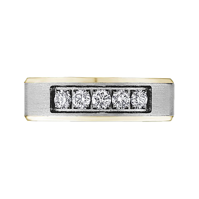 6.5mm Two-Tone Gold & Diamond Wedding Band