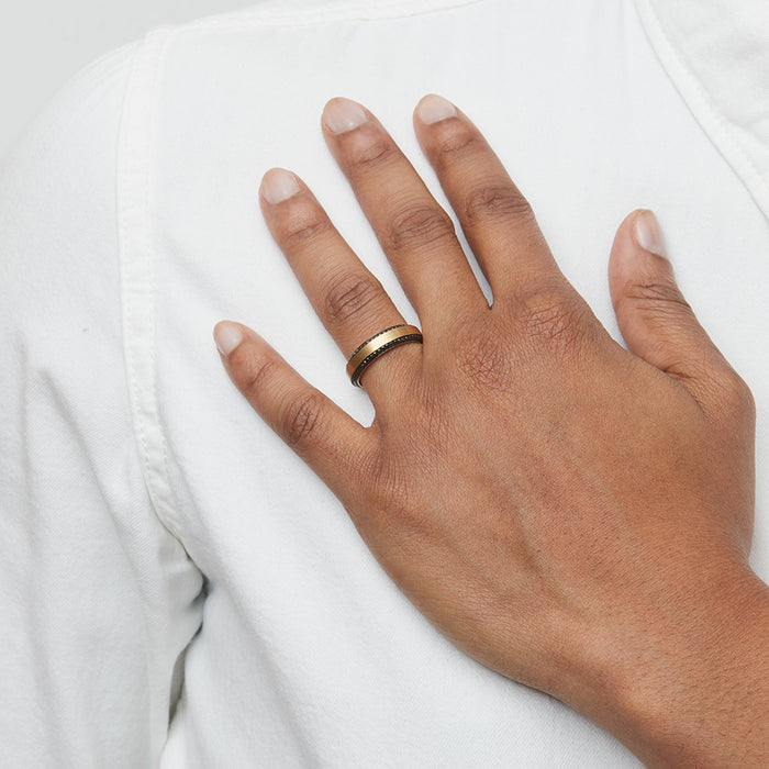 6mm Black Diamond Wedding Band