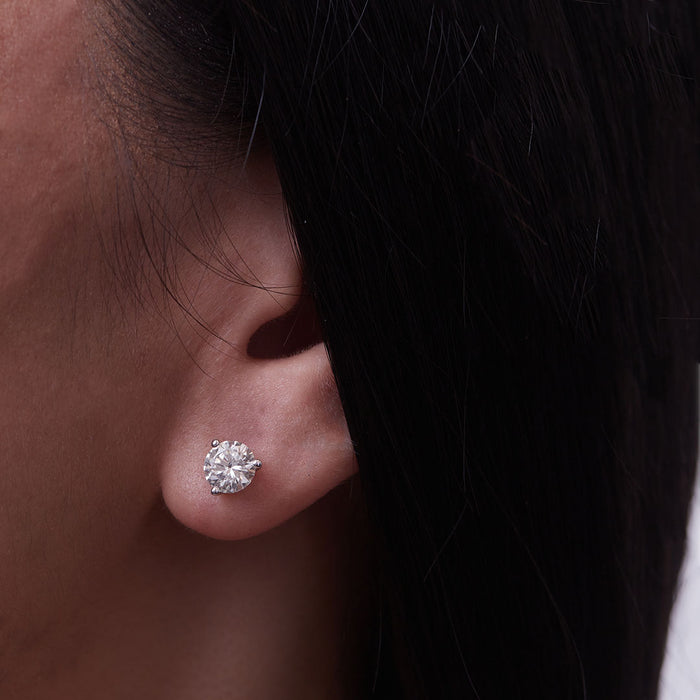 1.50tcw Trinity Diamond Stud Earrings